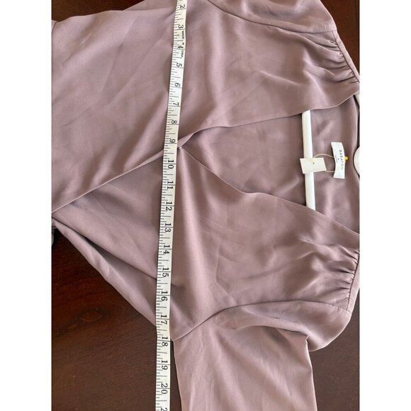 Aritzia Babaton Optima True Wrap Mini Dress Size M  Mauve Mocha Mousse - Picture 14 of 16